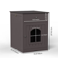 Wooden Cat Litter Box Enclosure with Drawer – MDF Pet House Side Table
