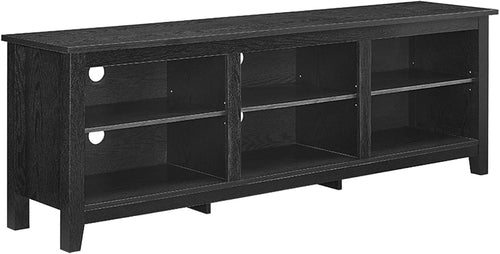 Wren Classic 6 Cubby TV Stand Black 70 Inch for 80 Inch TVs