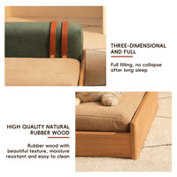 Modern Wooden Pet Bed for Cats & Dogs – Oak Veneer Frame with
