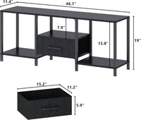 LED TV Stand For 55 Inch TVs With Open Shelves Black