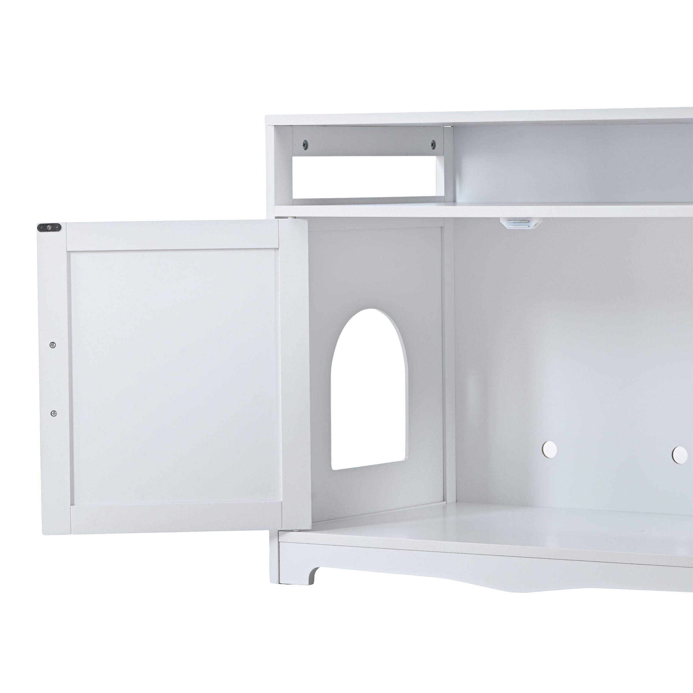 Hidden Cat Litter Box Furniture with Storage Bench , Wooden Pet House