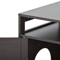 Hidden Cat Litter Box Furniture with Storage Bench , Wooden Pet House
