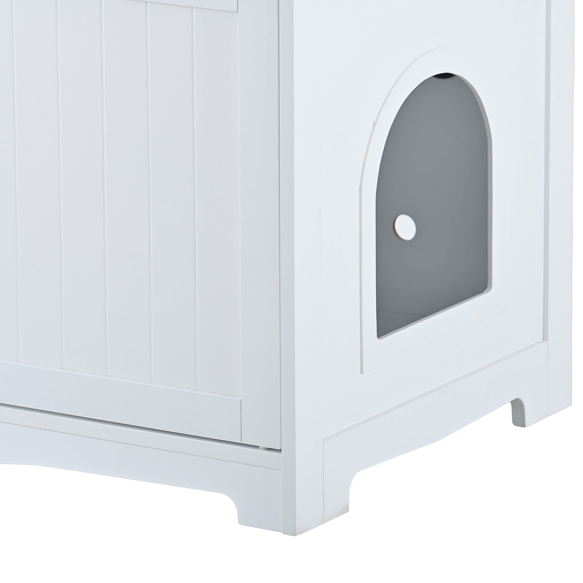 Hidden Cat Litter Box Furniture with Storage Bench , Wooden Pet House