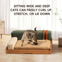 Modern Wooden Pet Bed for Cats & Dogs – Oak Veneer Frame with