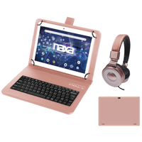 Naxa 10.1" Tablet w BT Keyboard, Case & Headphone R-Gold - Refurbished