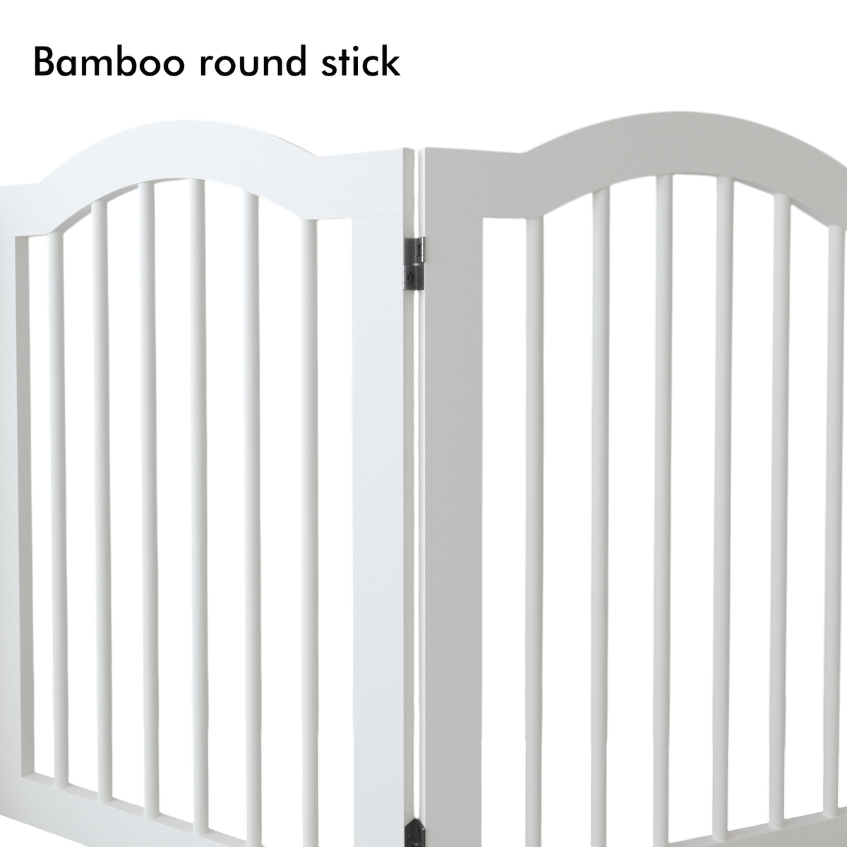 27.6" Tall Freestanding Wooden Pet Gate – Foldable 4-Panel Dog Safety