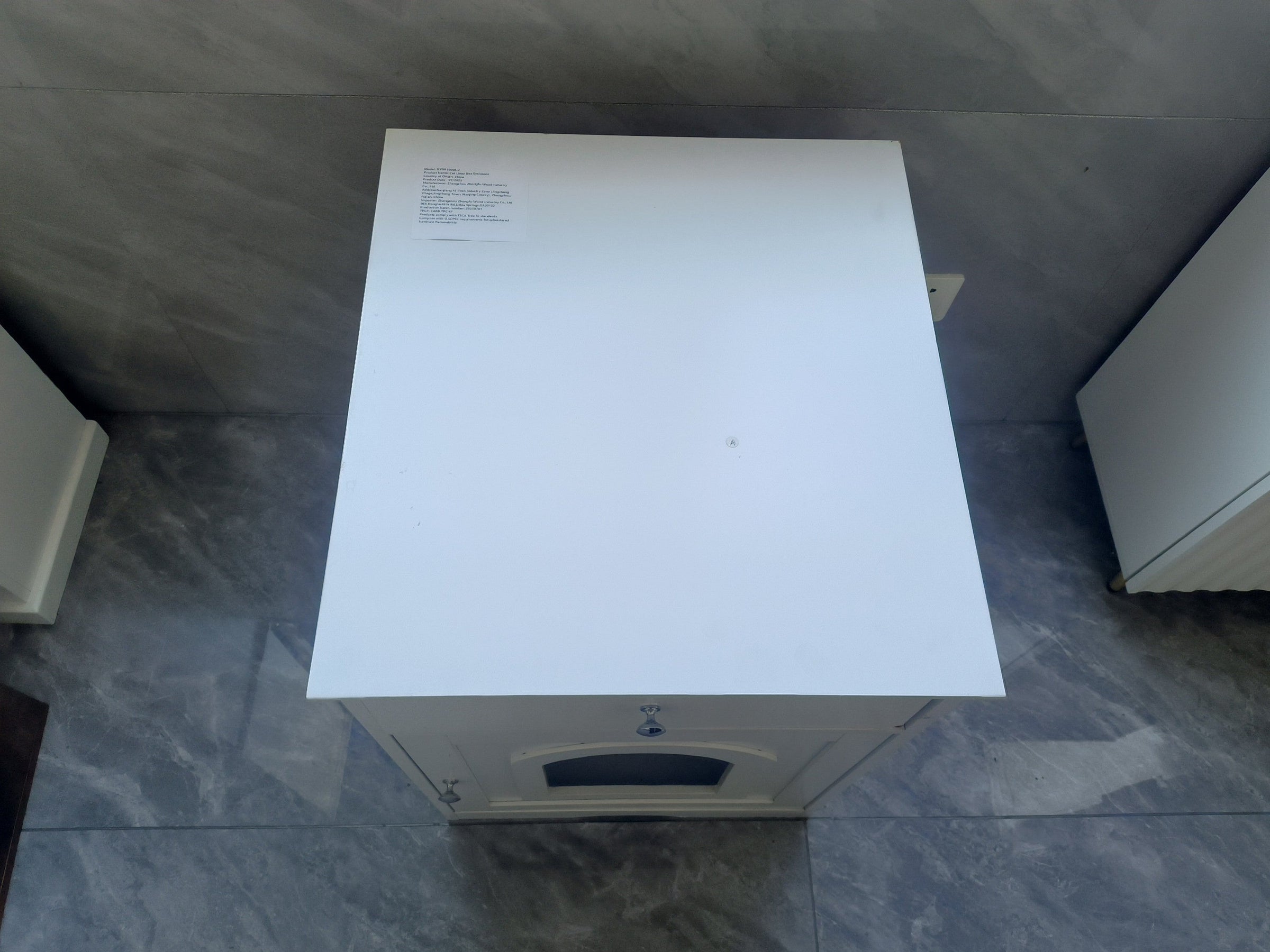 Wooden Cat Litter Box Enclosure with Drawer – MDF Pet House Side Table