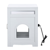 Hidden Cat Litter Box Furniture with Storage Bench , Wooden Pet House