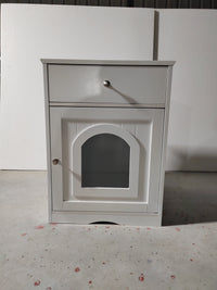 Wooden Cat Litter Box Enclosure with Drawer – MDF Pet House Side Table