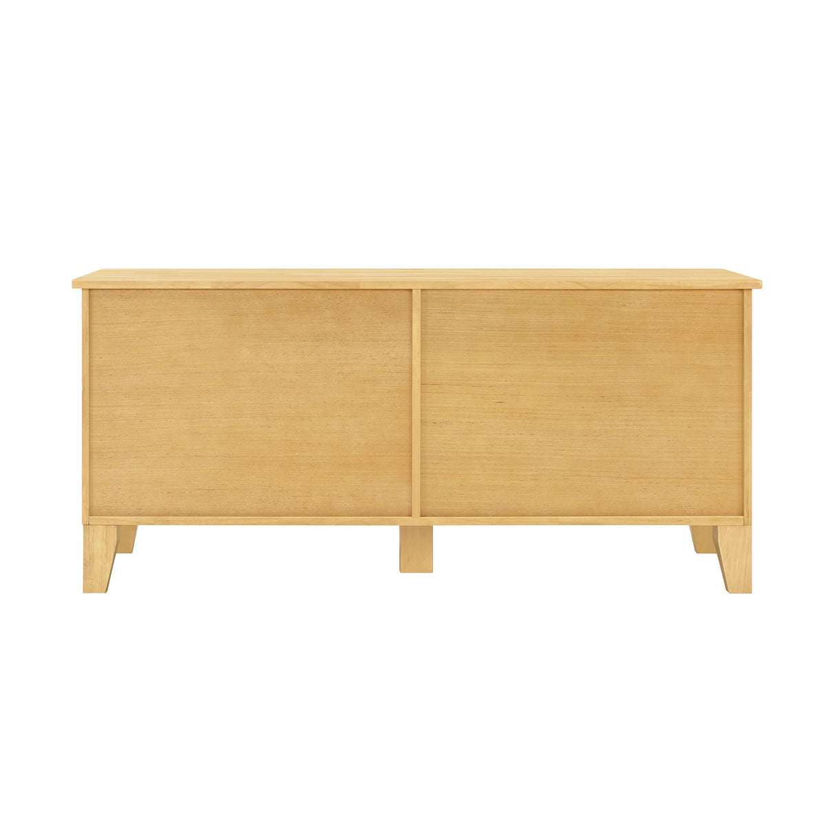 Rattan Wooden Dog Crate Cabinet with Storage – Indoor Rubber Wood Pet