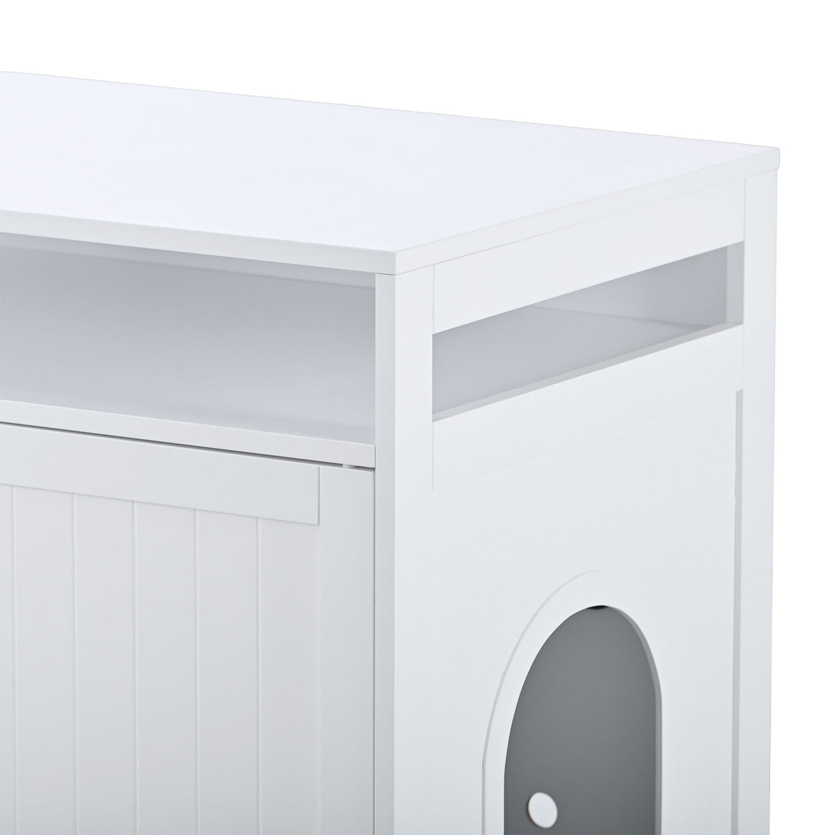 Hidden Cat Litter Box Furniture with Storage Bench , Wooden Pet House