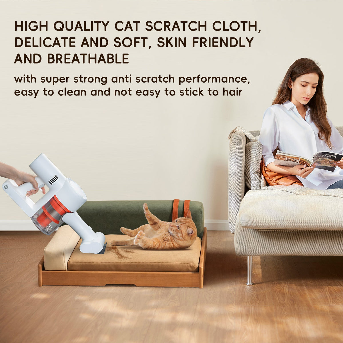 Modern Wooden Pet Bed for Cats & Dogs – Oak Veneer Frame with