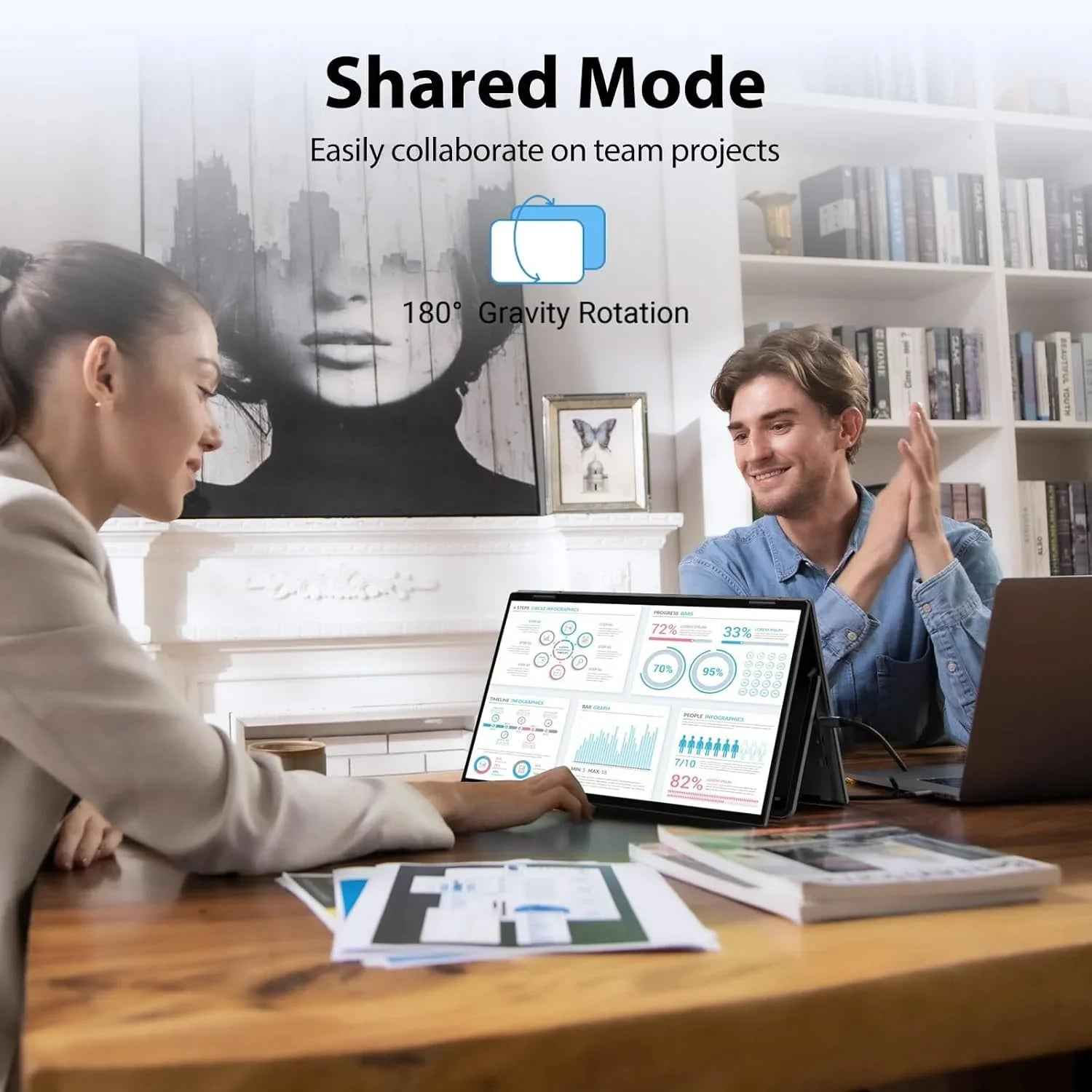 InnoView Foldable 15.6" Dual Portable Monitor-INVPM009-05B