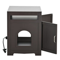 Hidden Cat Litter Box Furniture with Storage Bench , Wooden Pet House