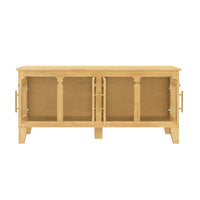 Rattan Wooden Dog Crate Cabinet with Storage – Indoor Rubber Wood Pet