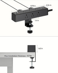 Desk Clamp Power Strip With 17-in-1 Hub And 40W Fast Charge
