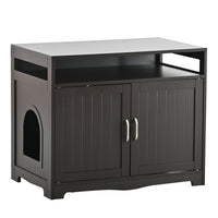 Hidden Cat Litter Box Furniture with Storage Bench , Wooden Pet House