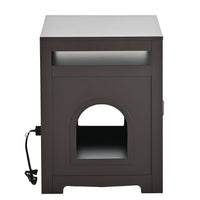 Hidden Cat Litter Box Furniture with Storage Bench , Wooden Pet House