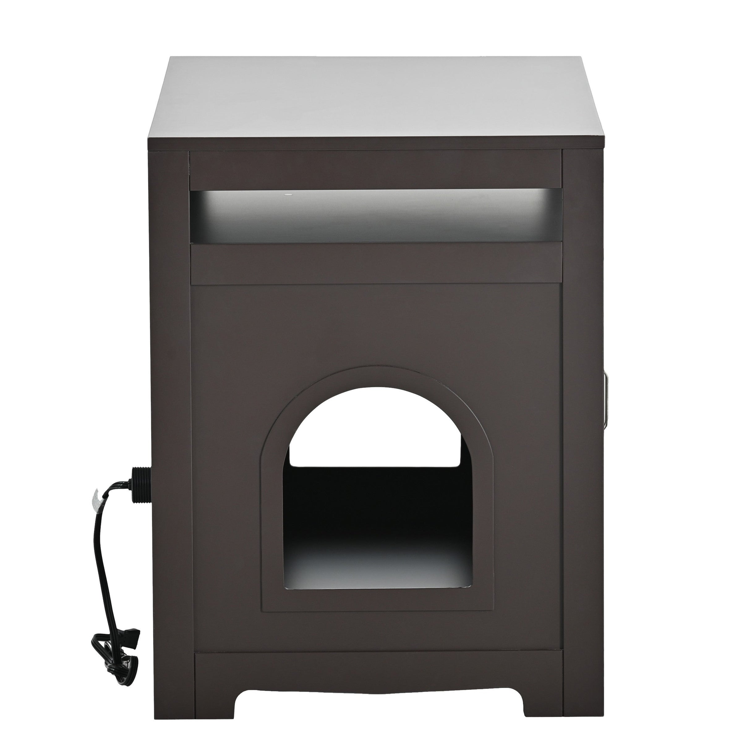 Hidden Cat Litter Box Furniture with Storage Bench , Wooden Pet House