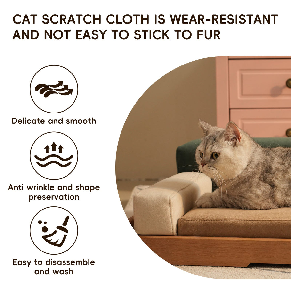 Modern Wooden Pet Bed for Cats & Dogs – Oak Veneer Frame with
