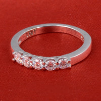 White Moissanite 5-Stone Ring Sterling Silver