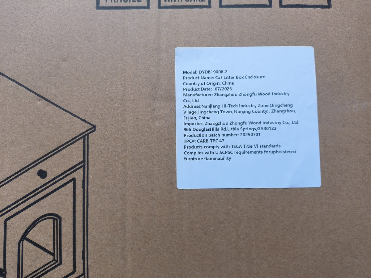 Wooden Cat Litter Box Enclosure with Drawer – MDF Pet House Side Table