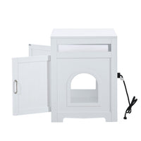 Hidden Cat Litter Box Furniture with Storage Bench , Wooden Pet House