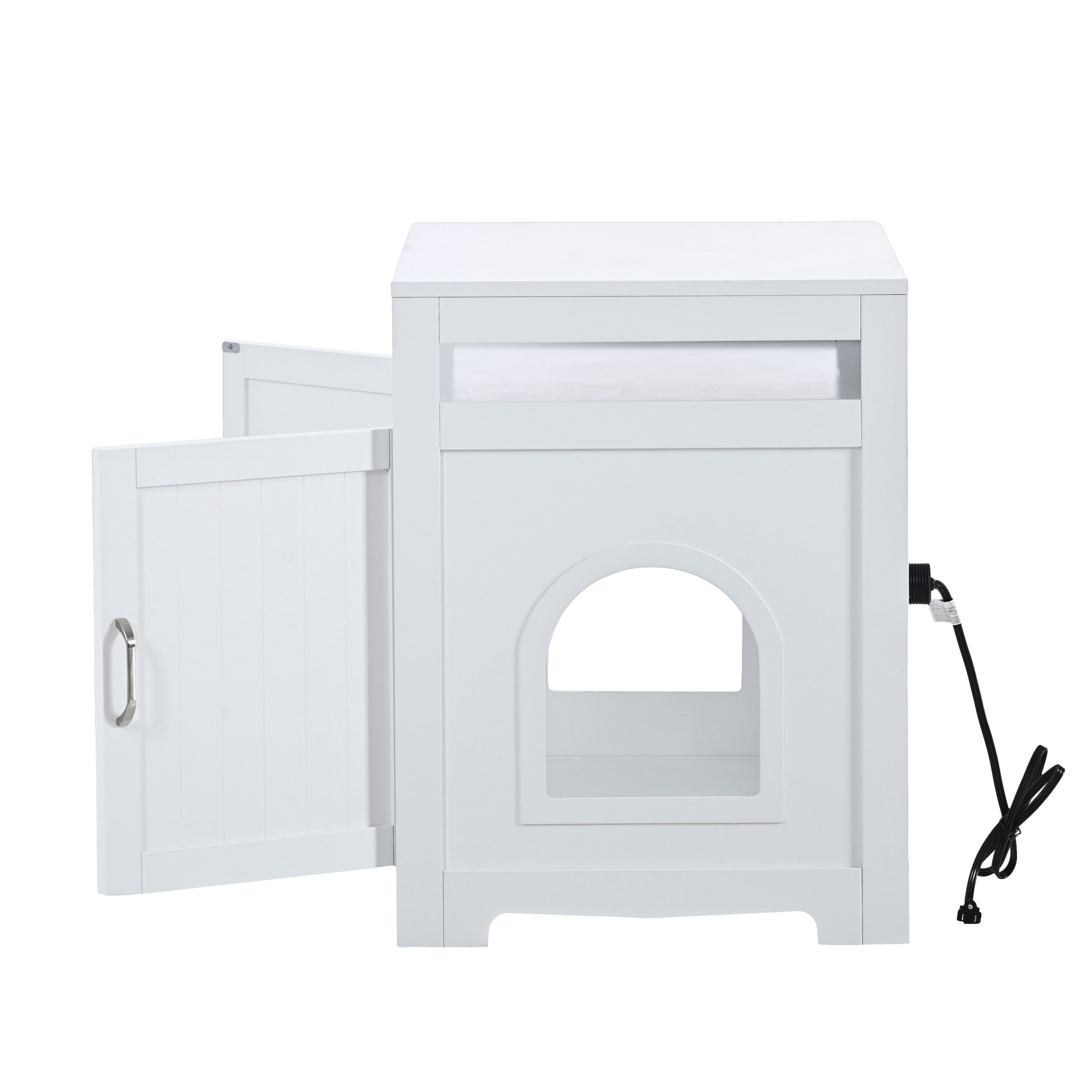 Hidden Cat Litter Box Furniture with Storage Bench , Wooden Pet House