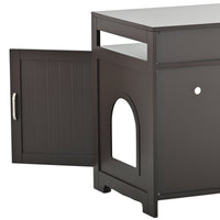 Hidden Cat Litter Box Furniture with Storage Bench , Wooden Pet House