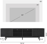 Modern Solid Wood TV Stand For 70 To 75 Inch TVs Black