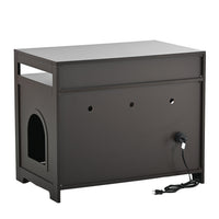 Hidden Cat Litter Box Furniture with Storage Bench , Wooden Pet House