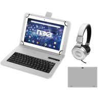 Naxa 10.1" Tablet w BT Keyboard, Case & Headphone Silver - Refurbished