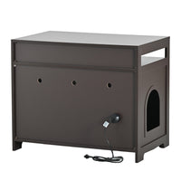 Hidden Cat Litter Box Furniture with Storage Bench , Wooden Pet House