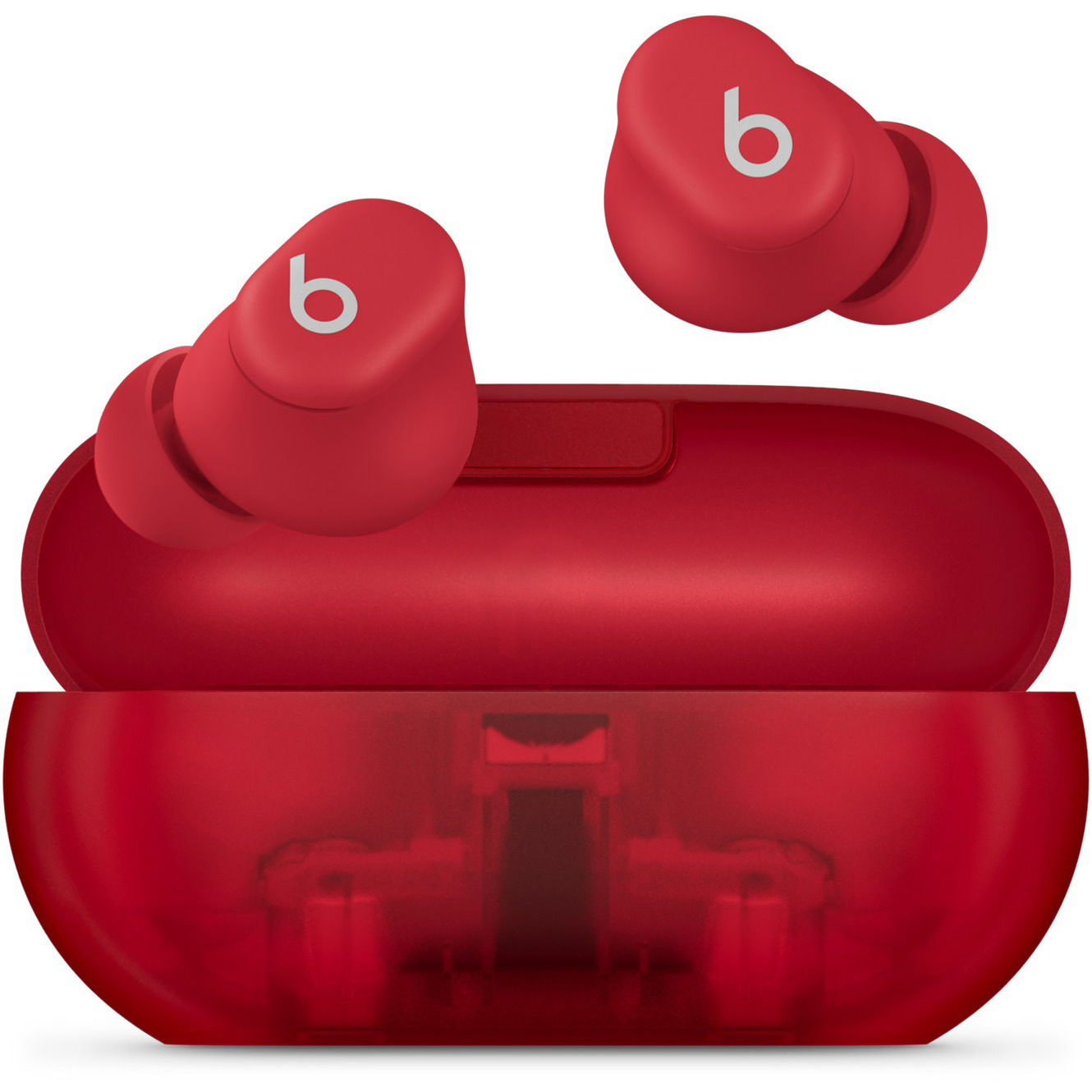 Beats Solo Buds vezeték nélküli fülhallgató, átlátszó piros