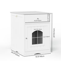 Wooden Cat Litter Box Enclosure with Drawer – MDF Pet House Side Table