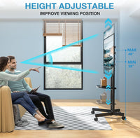 Rolling TV Stand 32-75 Inch With Height Adjustable Shelf