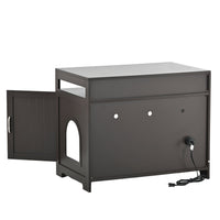 Hidden Cat Litter Box Furniture with Storage Bench , Wooden Pet House