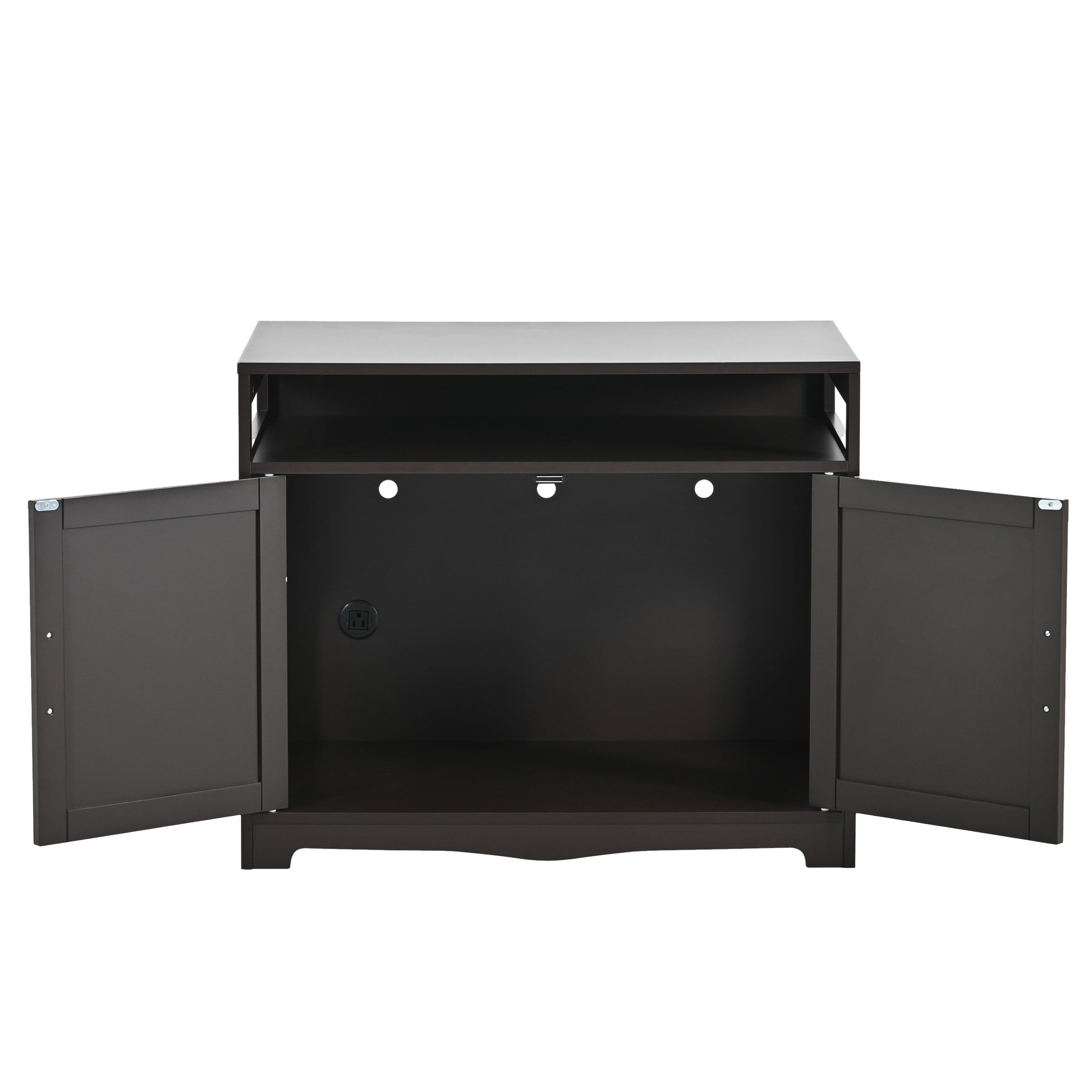 Hidden Cat Litter Box Furniture with Storage Bench , Wooden Pet House