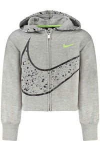 NIKE ZIPPED SWEATSHIRT FOR GIRLS, GREY