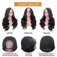 U Part Wig Body Wave Human Hair Wigs For Black Women Brazilian Remy Ha